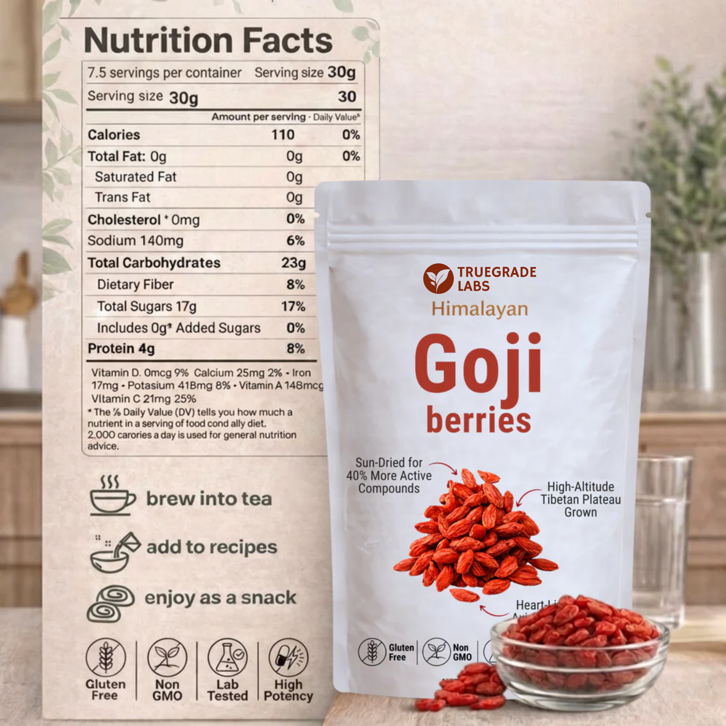 Organic Himalayan Goji Berries – 10,000mg Heart-Liver Support