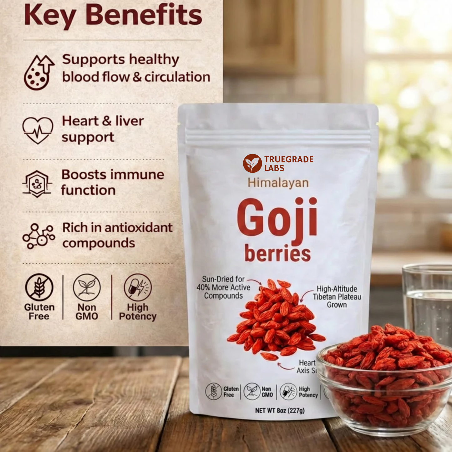 Organic Himalayan Goji Berries – 10,000mg Heart-Liver Support