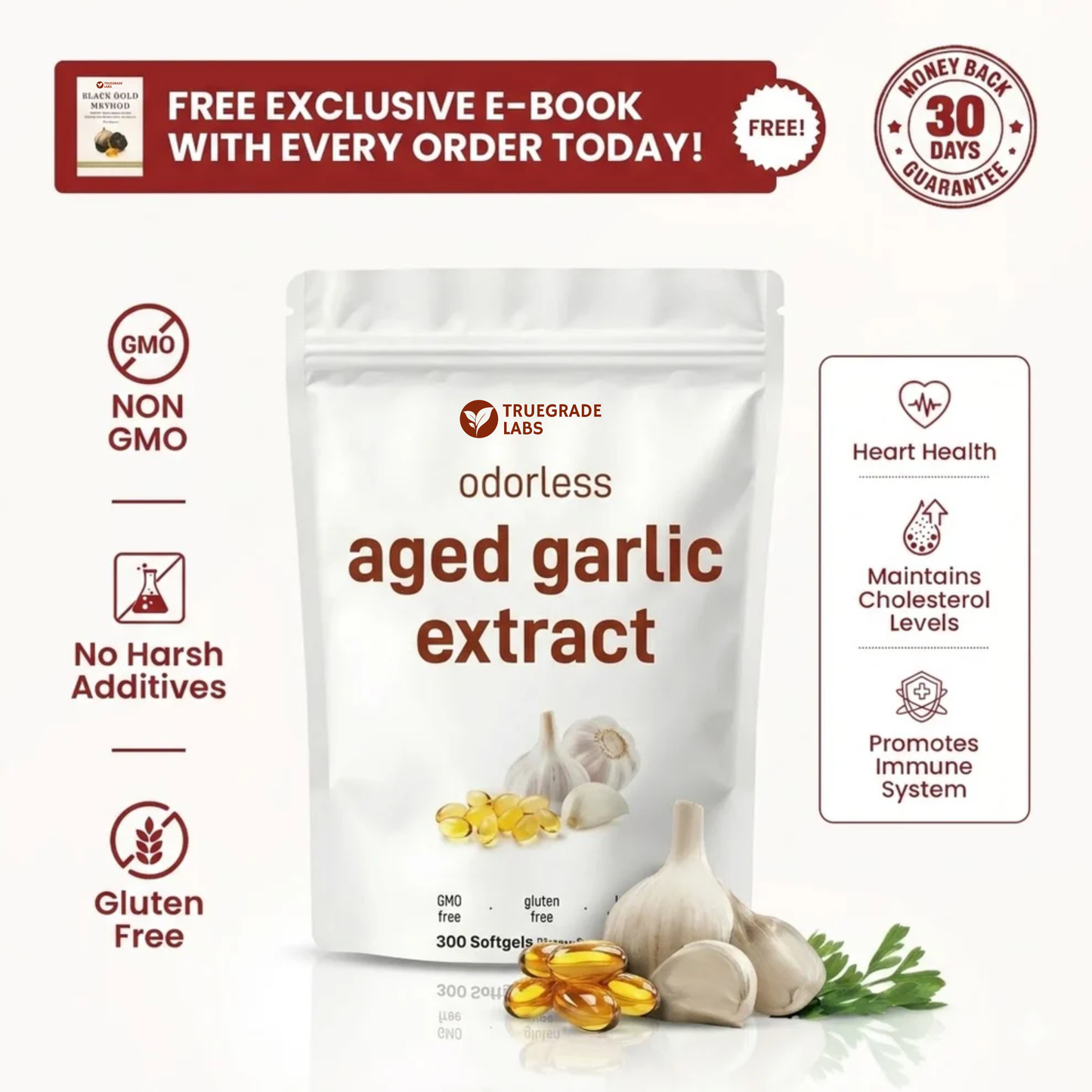 Aged Garlic Extract - 7500mg Odorless Softgels