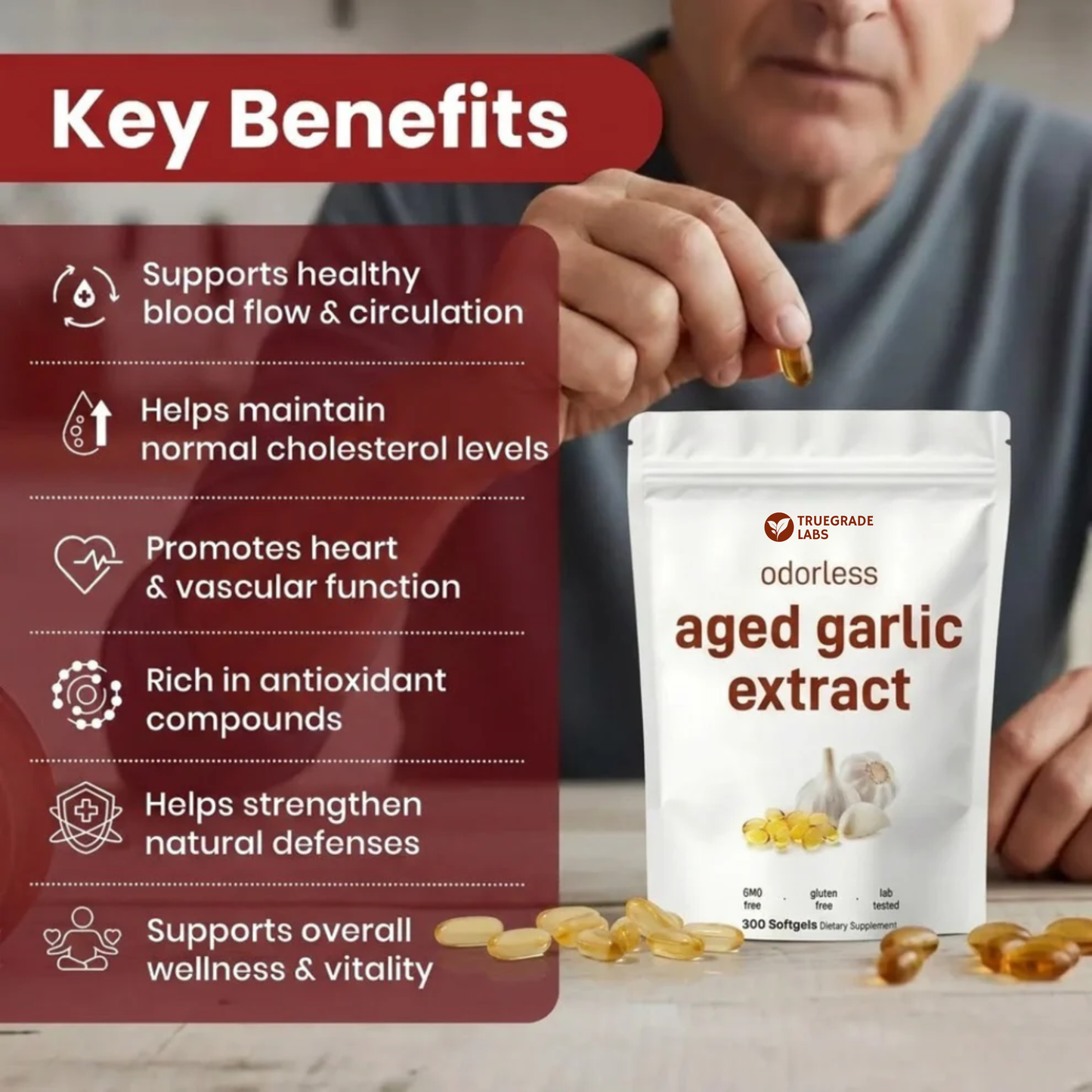 Aged Garlic Extract - 7500mg Odorless Softgels