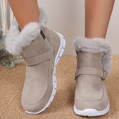 Women's insulated winter boots with a zipper