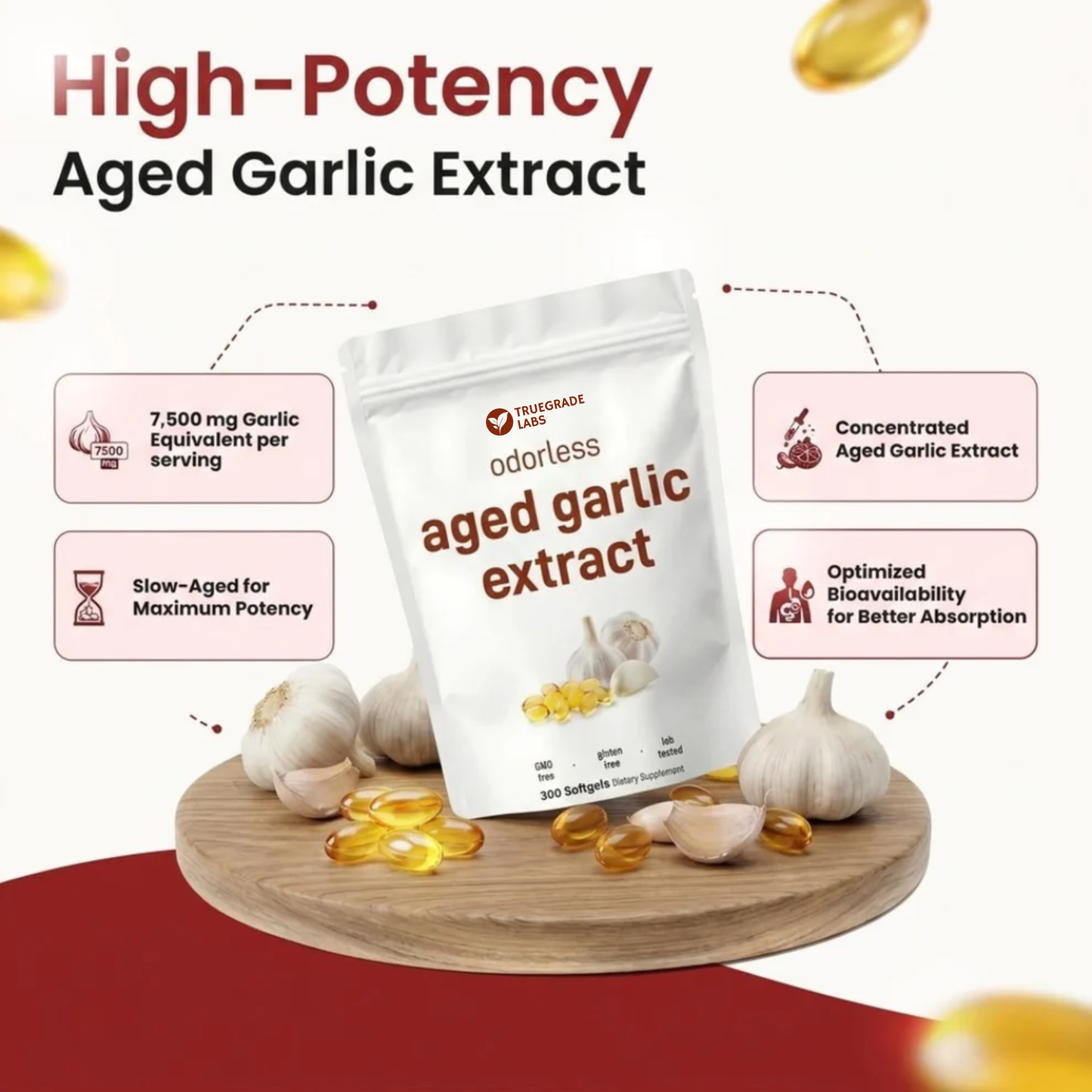 Aged Garlic Extract - 7500mg Odorless Softgels