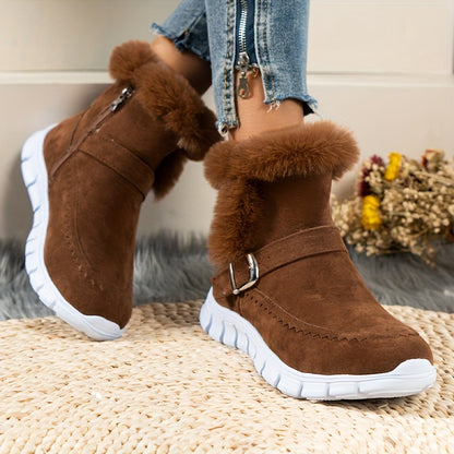Women's insulated winter boots with a zipper
