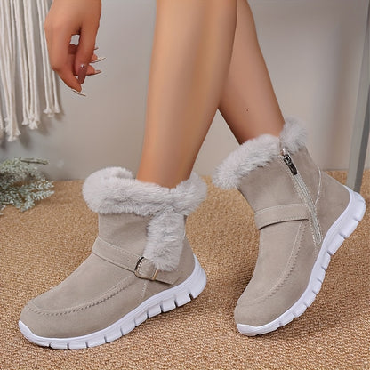 Women's insulated winter boots with a zipper