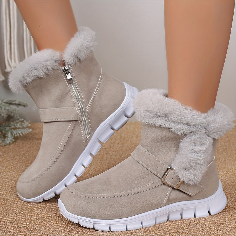 Women's insulated winter boots with a zipper