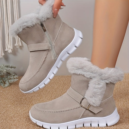 Women's insulated winter boots with a zipper