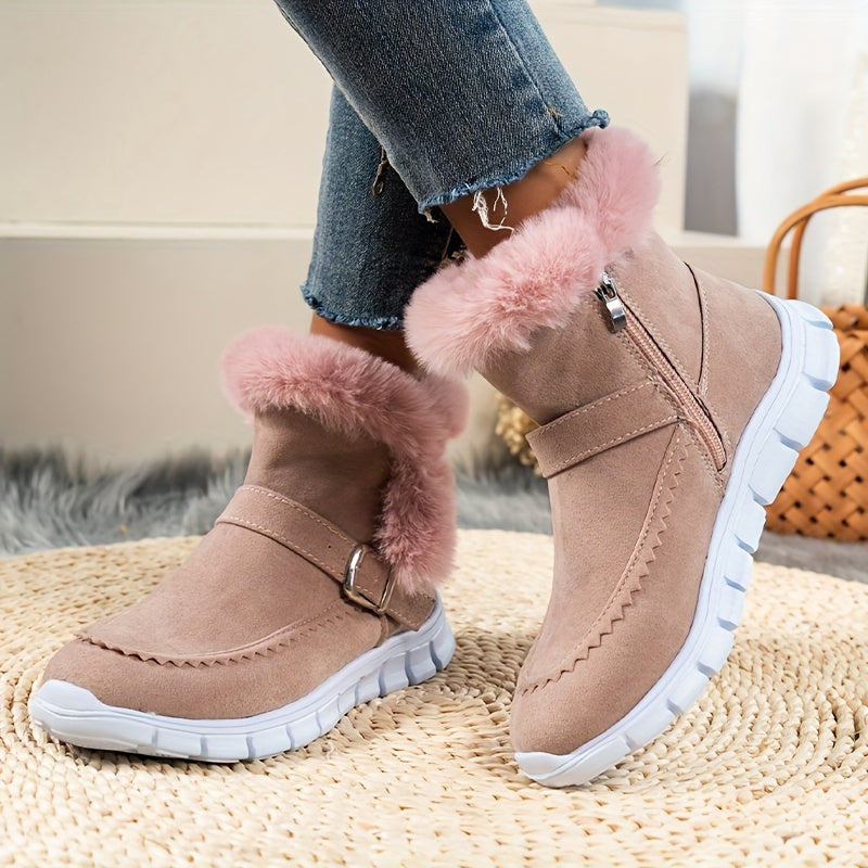 Women's insulated winter boots with a zipper