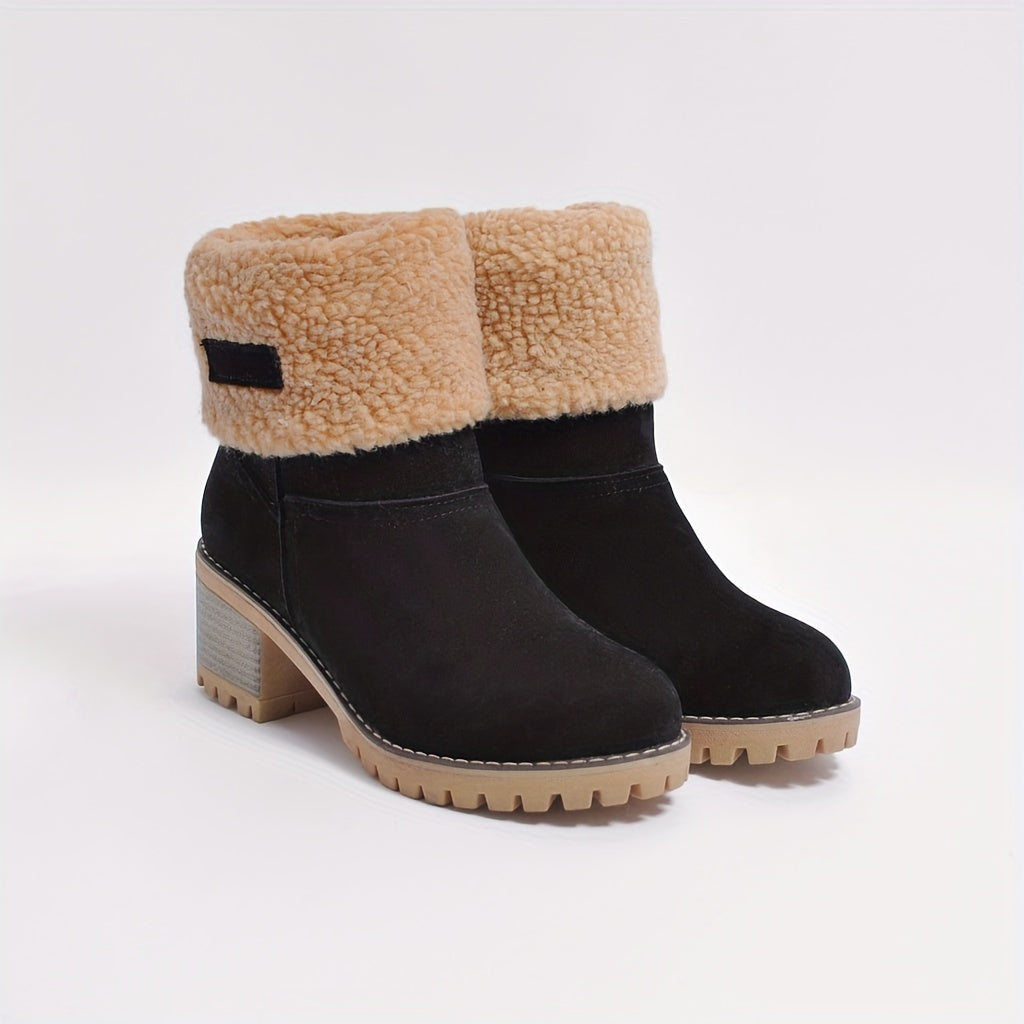 Women's slip-on winter boots with fur 