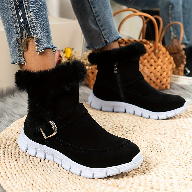 Women's insulated winter boots with a zipper