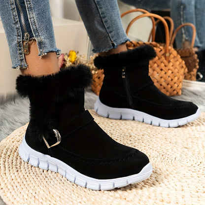 Women's insulated winter boots with a zipper